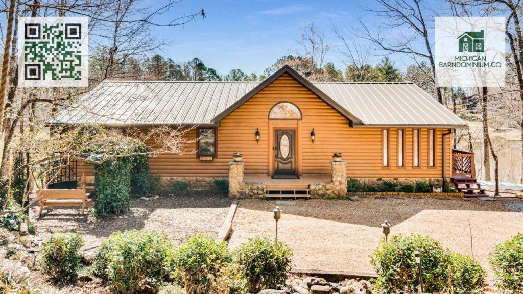 log cabin style barndominium